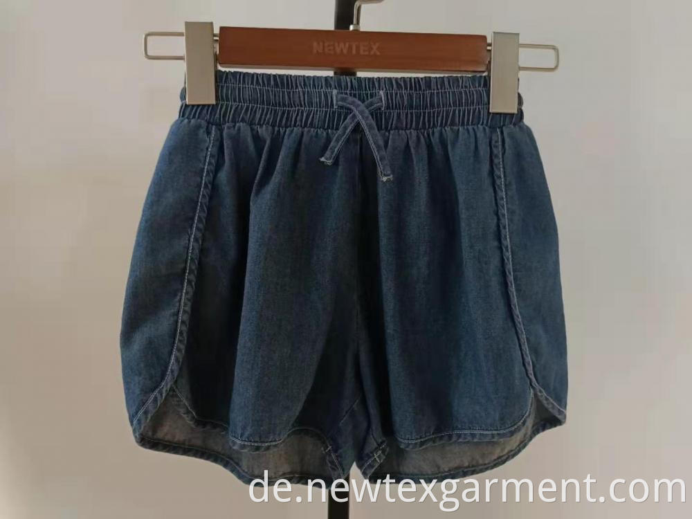 blue denim girls shorts